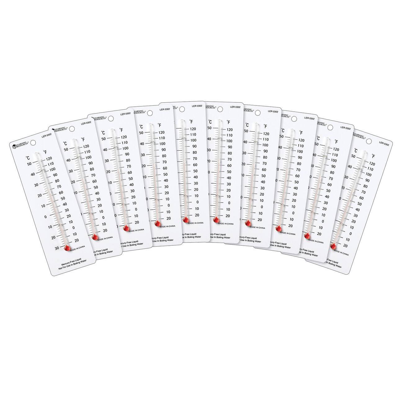 Learning Resources&#xAE; Student Thermometers, Set of 10